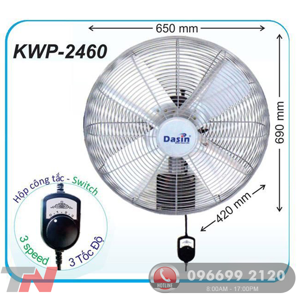 Quạt treo tường công nghiệp 3 pha